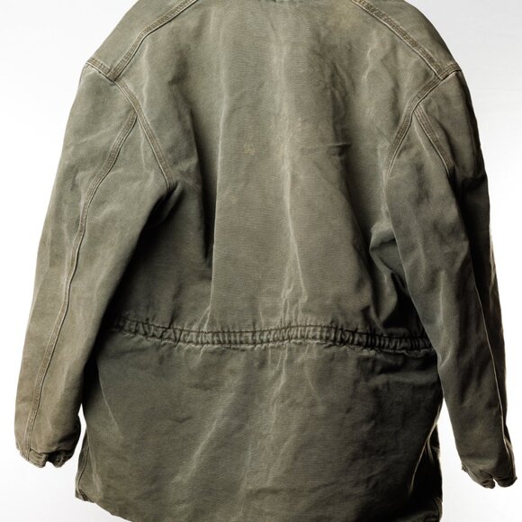 Vintage Carhartt Blanket-Lined Chore Coat Olive Green XL - Picture 2 of 6